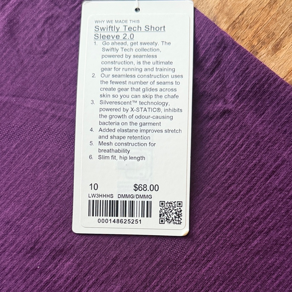 Lululemon Athletica Purple Short Sleeve Tee - Picture 2 of 3